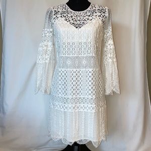 BCBG MAXAZRIA Lace Dress with Slip White Size: XS